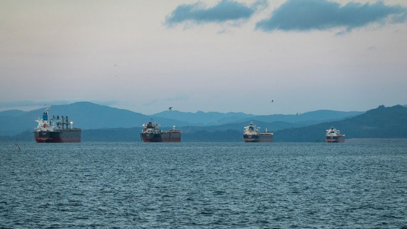 Container Ships on the Columbia River