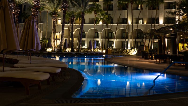 Hilton Los Cabos Pool at Night