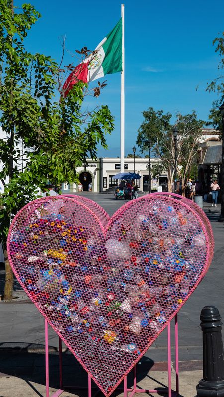 Plaza Mijares bottle cap recycling