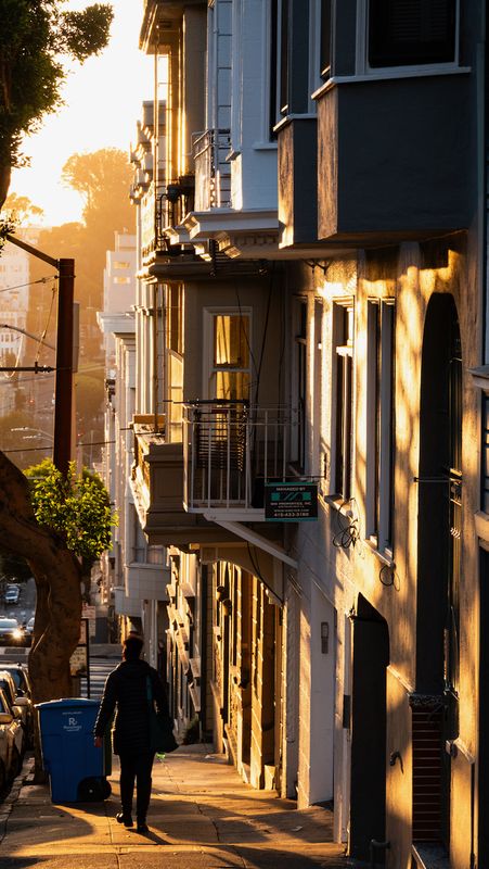 Evening Light on Sacramento Street