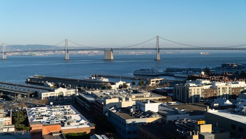 View of the San Francisco Bay Bridge from Telegraph Hill