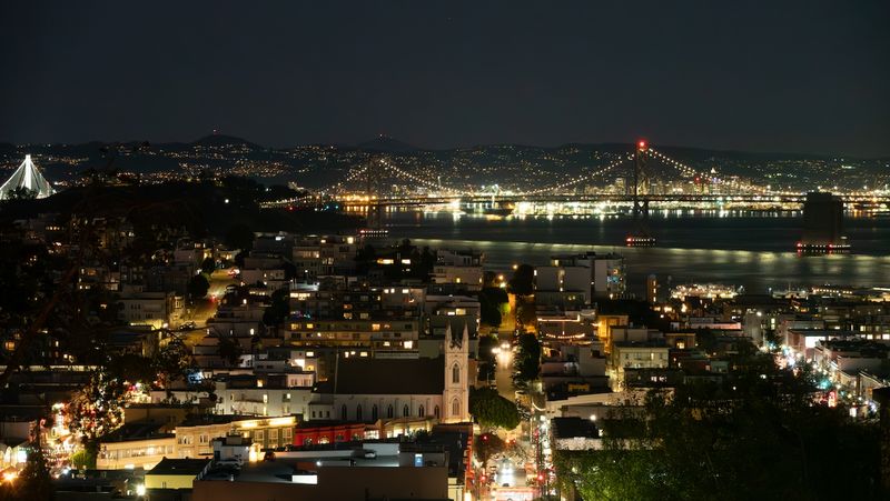 View from Ina Coolbrith Park at Night