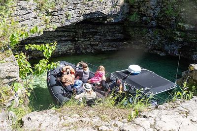 Boat Ride into Cave Point