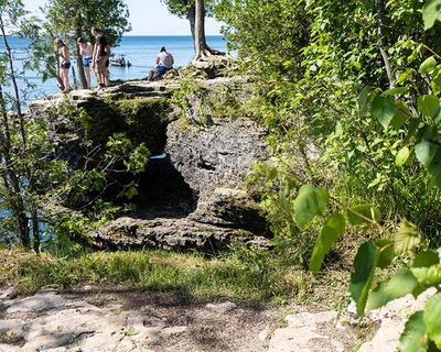 People at Cave Point