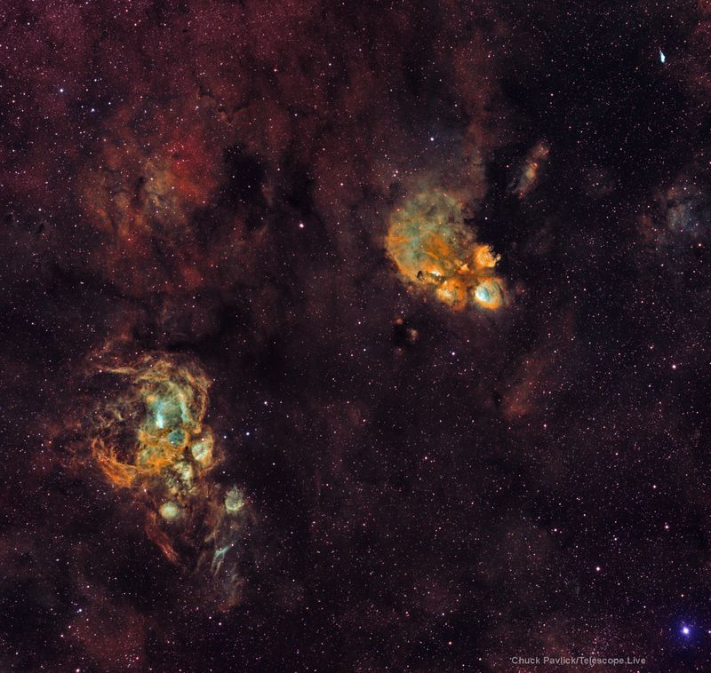 Cats Paw and Lobster Nebula