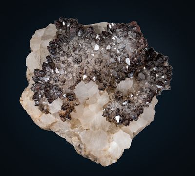Quartz with spheroidal inclusions (goethite) from Calton Hill Quarry, Blackwell in the Peak, Derbyshire