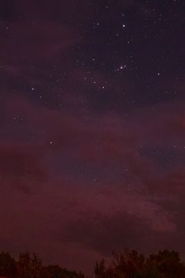 Upside down Orion above pinnacles