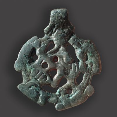 Borre style gripping beast pendant, 10th century, west Ukraine
