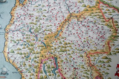 Part of Saxton's 1576 map of Westmorland and Cumberland