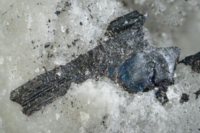 Dufrnoysite (type locality) on dolomite, FOV 7 mm.