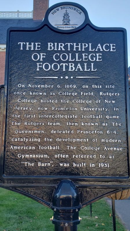 Place marker for first intercollegiate football game