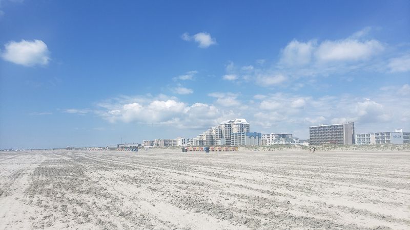 Nothing but white sand as far as you can see. 