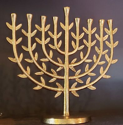Beautiful menorah on display in the lobby