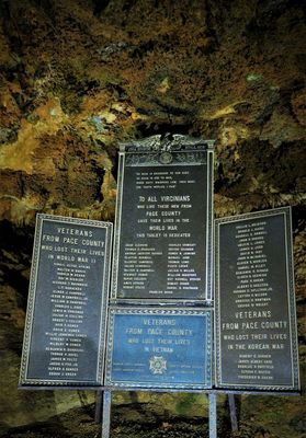 Memorial Tablets inside the Luray Caverns