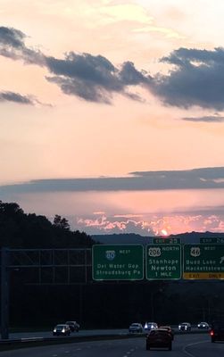 Heading into the sunset on Interstate 80, New Jersey