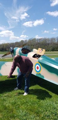 Another view of the Fly Baby with his proud owner