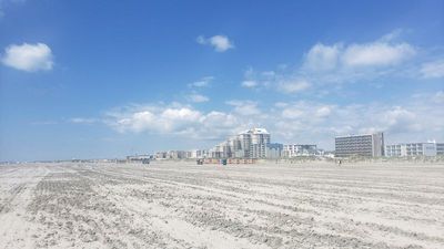 Nothing but white sand as far as you can see. 