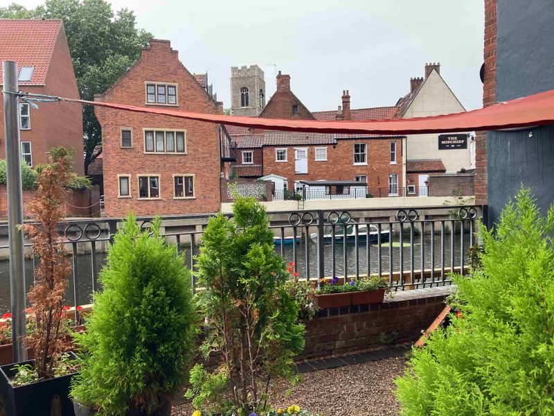 The view from The Ribs of Beef pub