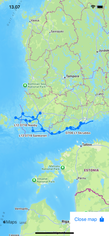 iOS: Map with tracks only