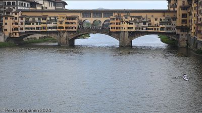 Rowing under Ponte Vecchio