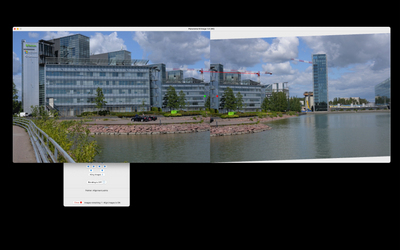 Then, overlay the images: drawing a line between identical points in the images is a fast method.