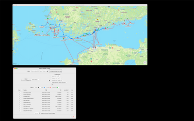 MacOS: Settings and map with waypoints, routes and tracks