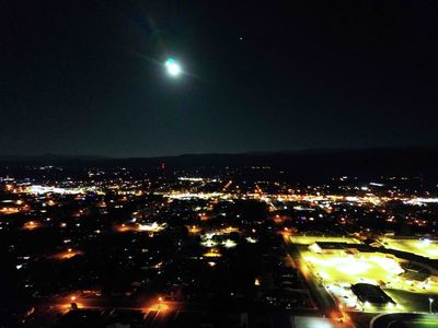 full moon over the city