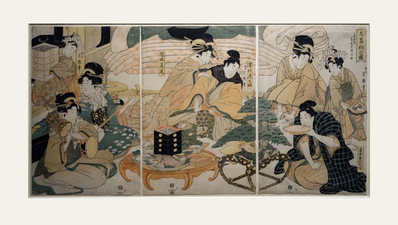 Image de la premire performance musicale de la nouvelle annevers 1804 - Kitagawa TsukimaroMuse du quai Branly