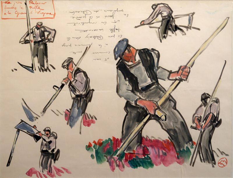 DSC05760 Mathurin Méheut - Le père Rebour fauche le trèfle a la grande vigne - aquarelle et encre - 1941_DxO-1800.jpg