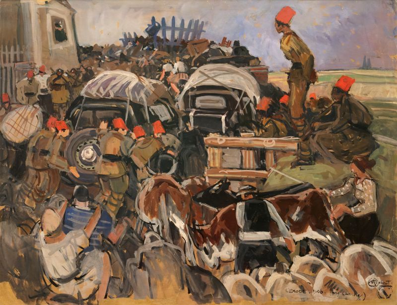 DSC05737 Mathurin Méheut - L exode vers Chartres - Gouache et encre noire sur papier - 1940_DxO-1800.jpg