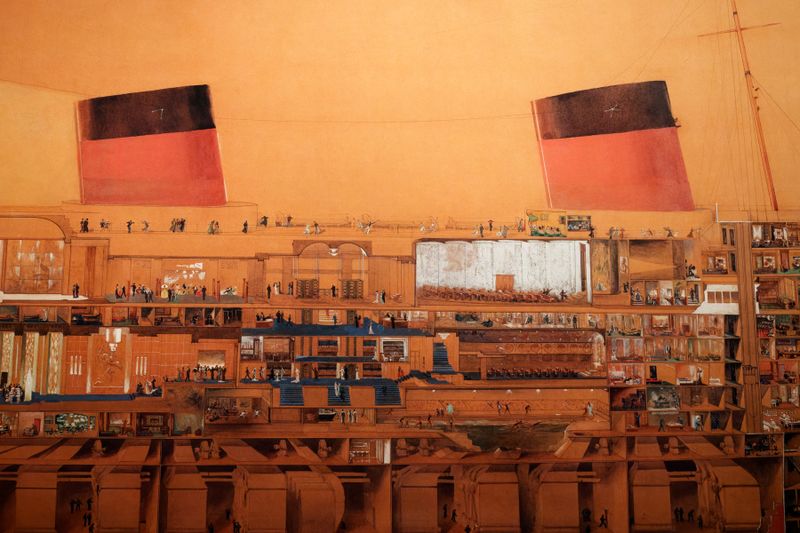Musée de la Marine - ParisCoupe du paquebot NormandieDétail