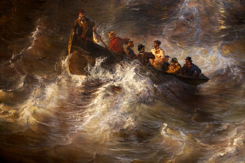 Mener sa barque (Détail d'un tableau dont je ne retrouve plus le nom.)