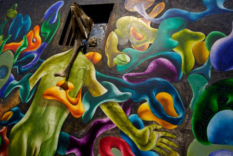 Femelle-Miroir IISimon Hantaï1953Huile sur toile - Ossements