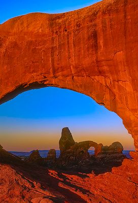 Looking through North Window at Turret Arch, Arches National Park, UT