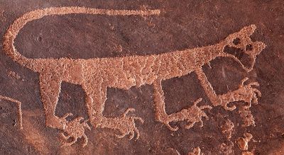 Mountain Lion petroglyph, Petrified Forest National Park, AZ