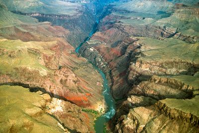 Colorado River showing Hance Rapids, and the beginning of the Inner Gorge, Grand Canyon National Park, AZ