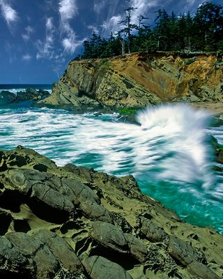 Concretions in sandstone, Coos Bay, OR