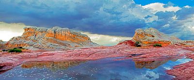 White Pocket  after Heavy Monsoon Rain, Vermilion Cliffs National Monument, AZ