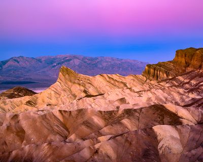 Earths shadow at Zabriskie Point, Death Valley National Park, CA