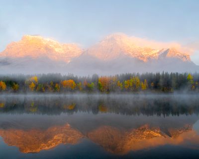 Foggy Morning at Wedge Pond, Kananaskis Country, Alberta, Canada