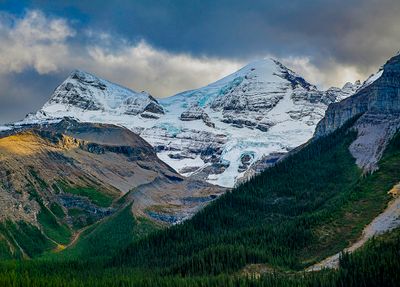 Alpine Glaciers in the Mountains around Maligne Lake, Jasper National Park, Alberta Canada