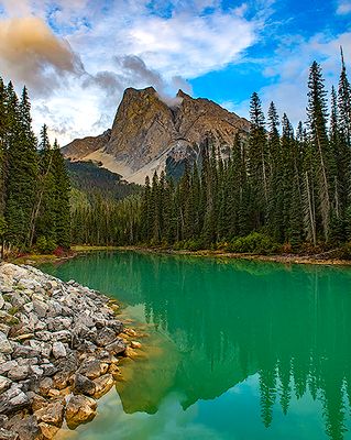 Emerald Lake and Mount Burgess, Yoho National Park, B. C., Canada
