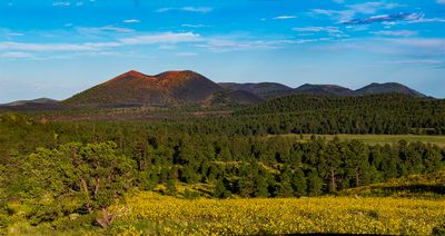 Panorama of cnder cones at Sunset Crater National Monument, AZ