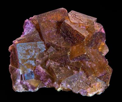 Zoned Fluorite (Yellow to Purple) with specks of Chalcopyrite, Cave-In-Rock, IL