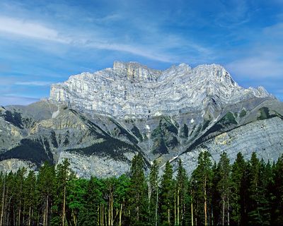 Cascade Mountain showing a syncline and anticline, Alberta, Canada
