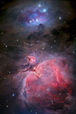 M42 - Orion Nebula and NGC 1973/5/7 Running Man. OSC/Ha