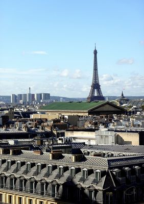 Eiffel Tower from the Galeries Lafayette Haussmann Rooftop Terrace