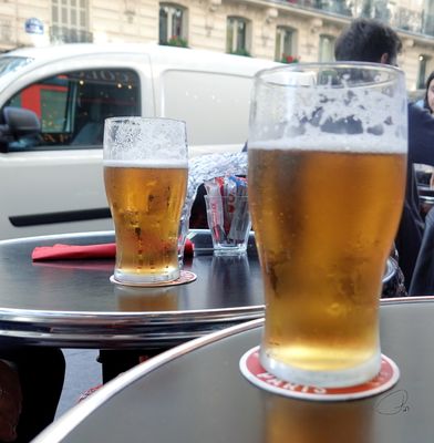 Time for Lunch at Le Bistrot des Collones - A Couple of Beers to Start
