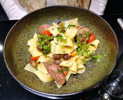 Romeo - Parpadelle al Brasato, Braised Beef, Datterino Tomatoes, Taggiasche Olives and Parsley