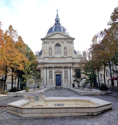 Place de la Sorbonne with Chapelle de la Sorbonne in the Background